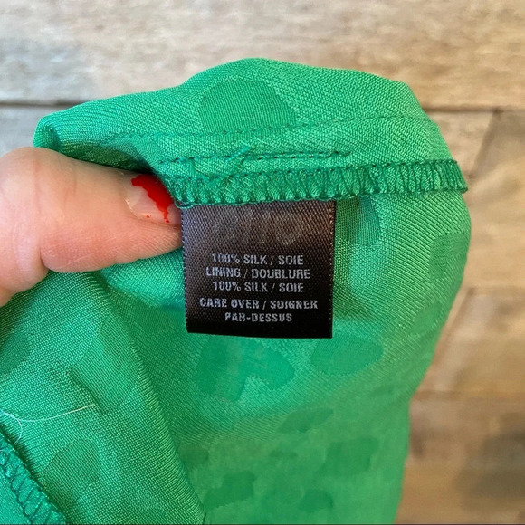 Cynthia Steffe women’s green 100% silk ruffled dress in size 2 - Picture 7 of 8